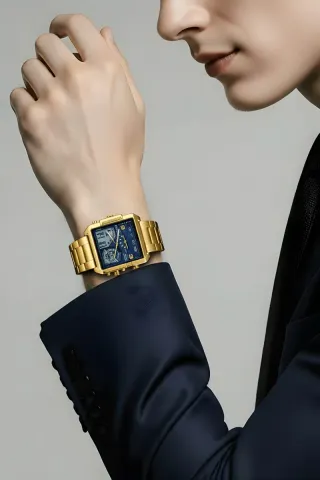 Reloj SKYLINE Dorado y Azul