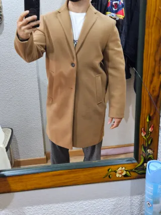 Abrigo paño ZARA HOMBRE beige
