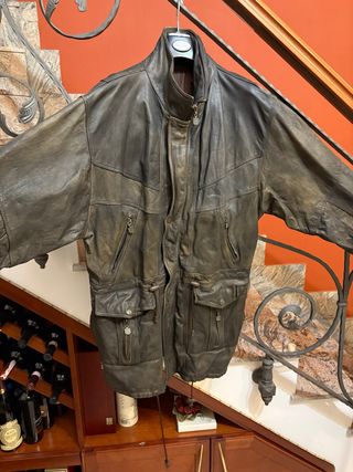 Giacca pelle vintage stile vecchia America