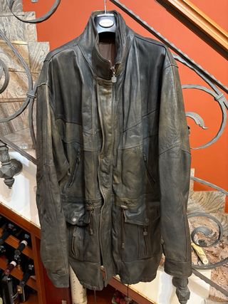 Giacca pelle vintage stile vecchia America