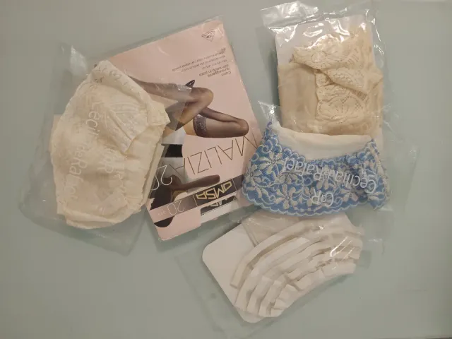 Lote 5 Medias de encaje Malizia beige