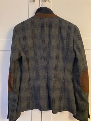 Blazer Massimo Dutti cuadros gris/azul marino