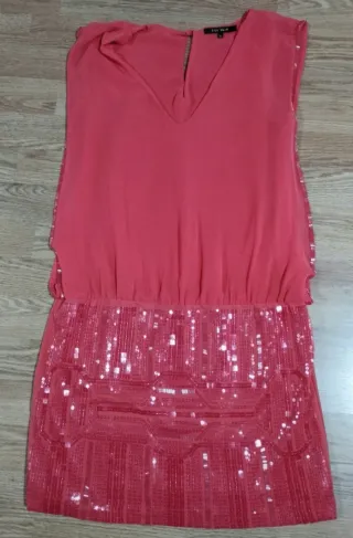 Vestido fiesta lentejuelas Easy Wear Coral
