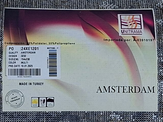 Alfombra salón beige y gris