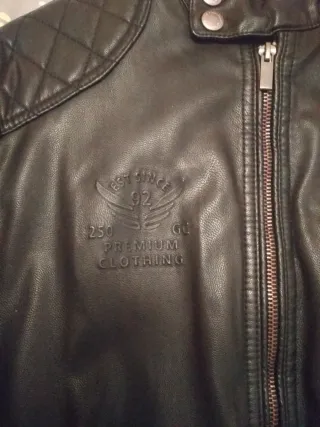 Cazadora cuero motera negra GREEN COAST