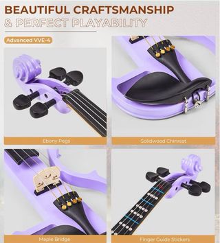 Violín Eléctrico Vangoa 4/4 Morado