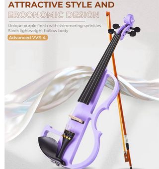 Violín Eléctrico Vangoa 4/4 Morado