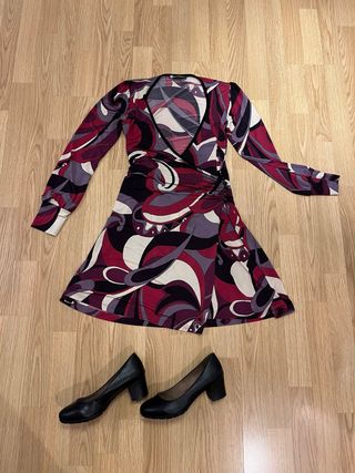 Vestido vintage licra estampado