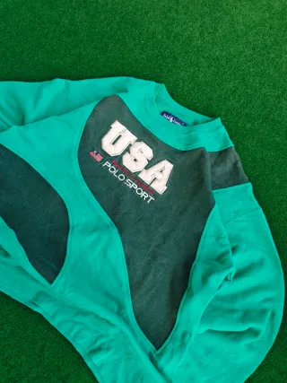 Vintage Retro  USA Polo Sport Jersey Verde Y2K