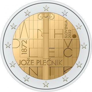 2 EUROS CONMEMORATIVOS ESLOVENIA 2022 Plecnik