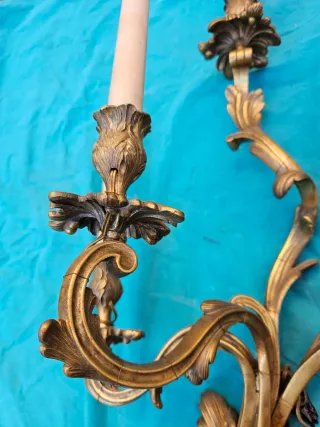 Coppia Applique Ottone Antico