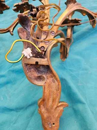 Coppia Applique Ottone Antico