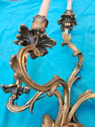 Coppia Applique Ottone Antico