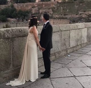 Vestido de Novia Etxart&Panno Beige/Blanco