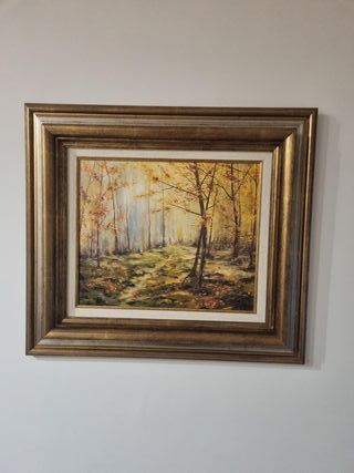 Quadri ad olio incorniciati in legno policromo