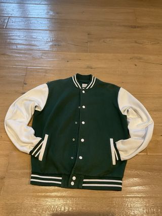 Giacca college verde e bianca