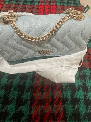 Borsa Guess blu e verde