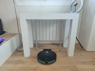 Mesa consola extensible blanco fresno 45(305)x90cm