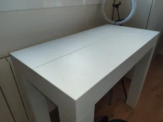 Mesa consola extensible blanco fresno 45(305)x90cm