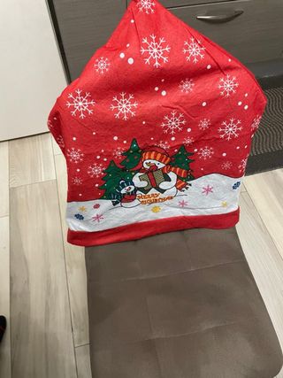 Copri sedie natalizio con pupazzo di neve