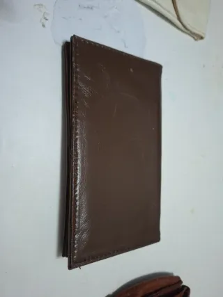 Monedero Piel Auténtica Marrón