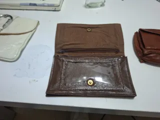 Monedero Piel Auténtica Marrón