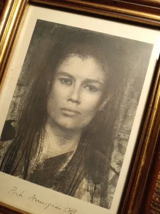 Stampa vintage con cornice ritratto donna