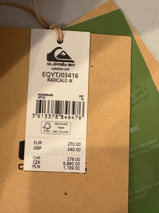 Chaqueta Quiksilver Esquí Snowboard