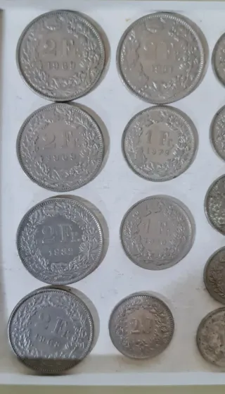 Colección monedas Suizas variadas