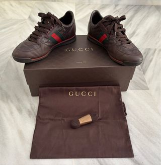 Zapatillas Gucci Piel Chocolate Web.