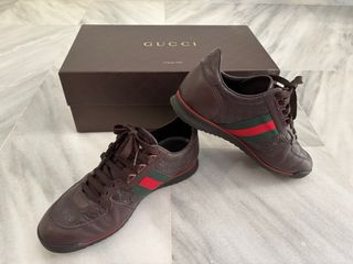 Zapatillas Gucci Piel Chocolate Web.
