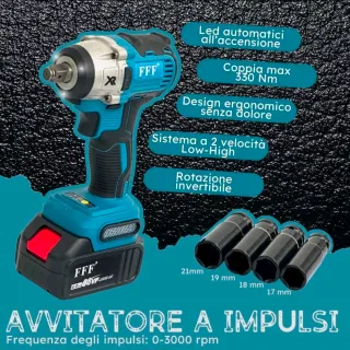 Kit 3in1 Avvitatore Trapano Smerigliatrice 2 Batt