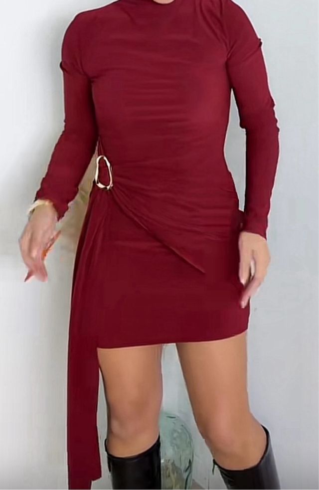 Vestido mini burdeos lycra
