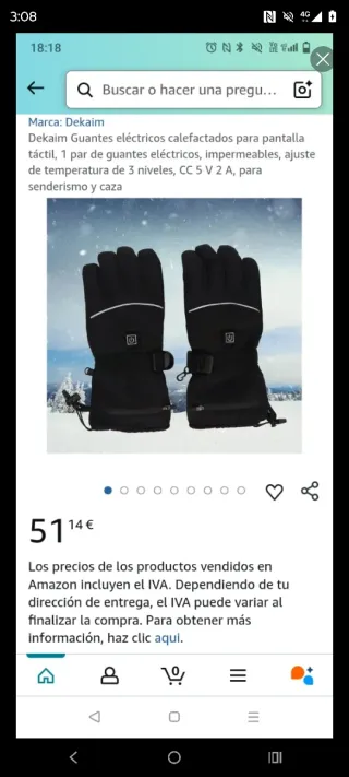 Guantes Calefactables Negros