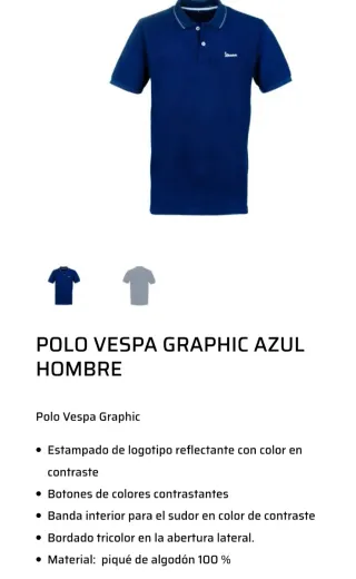 Polo Vespa Azul Talla M