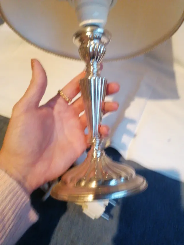 Juego 2 Lámparas Noche Base bañada en plata