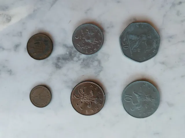 Lote 6 monedas Isabel II