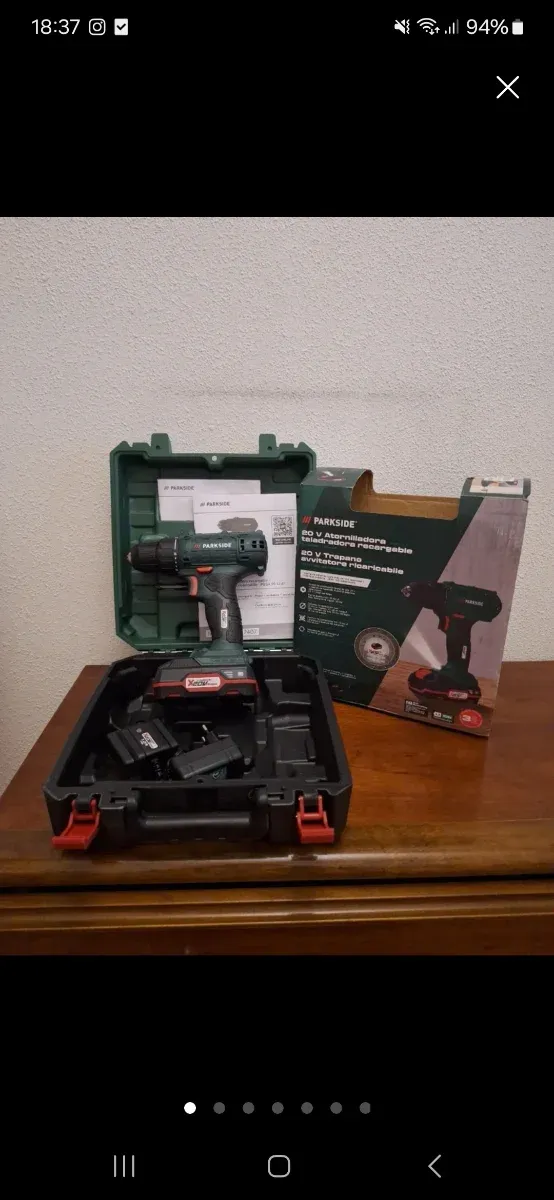 Taladro atornilladora Parkside 20V con maletín