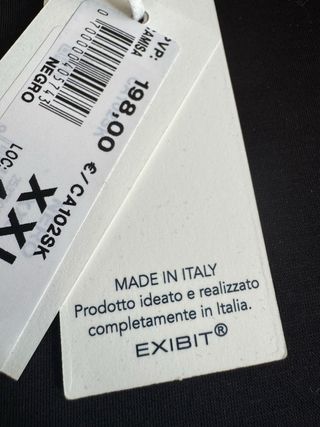 Camisa Exibit Negra Made in Italy