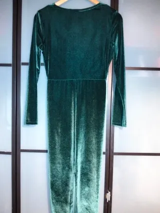 Vestido Terciopelo Verde Manga larga