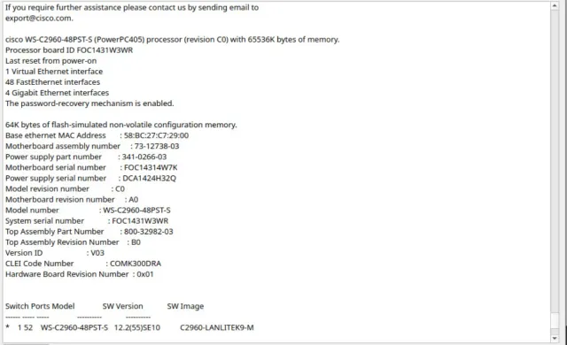 Switch Cisco Catalyst 2960 SI POE 48 Puertos