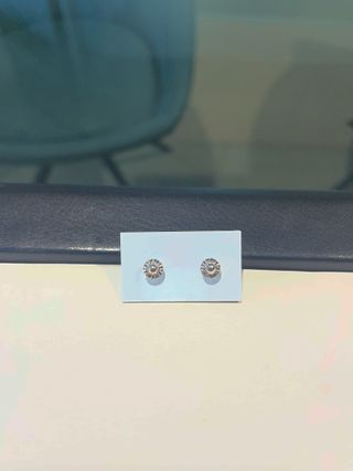 Pendientes Diamante Oro 18K Blanco  Estrella