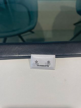 Pendientes Diamante Oro 18K Blanco  Estrella