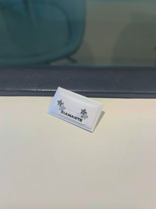 Pendientes Diamante Oro 18K Blanco  Estrella