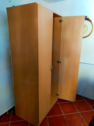 Armario 3 puertas + 3 cajones madera
