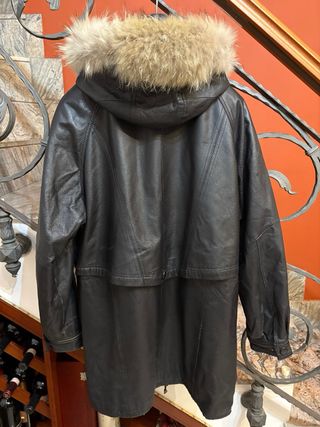 Giubbotto donna vera pelle  con cappuccio vintage