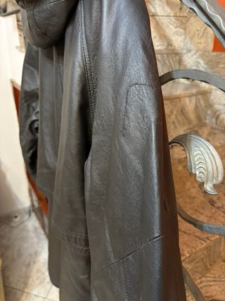 Giubbotto donna vera pelle  con cappuccio vintage