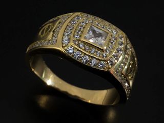 alianza oro 18k con circonita t. 25 (20,7 mm)