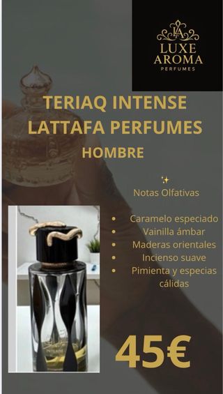 Lattafa Teriaq Intense Perfume Hombre 100ml