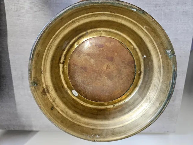 Carbonera in rame e porcellana